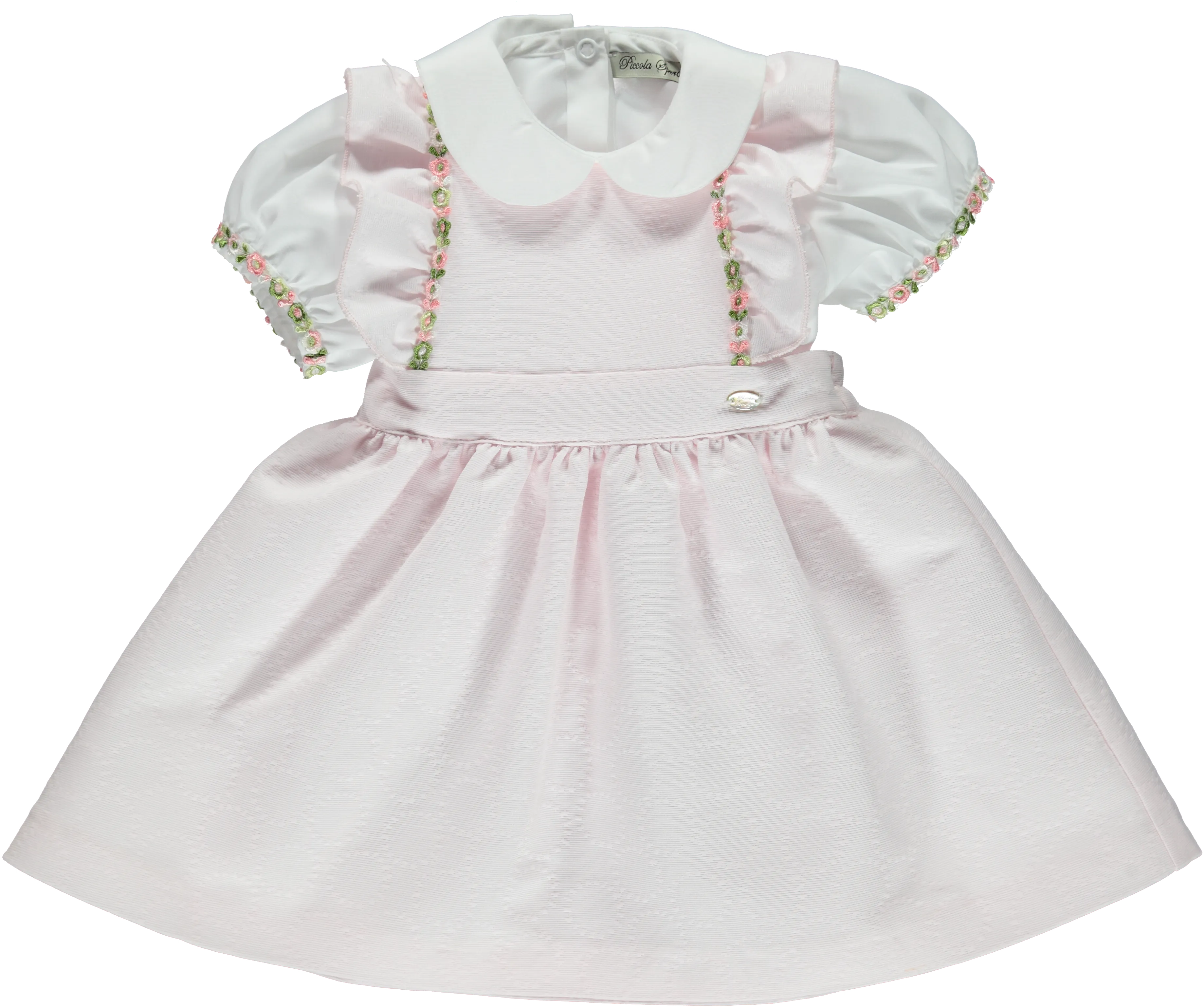 Girls Pink Pinafore Dress Set