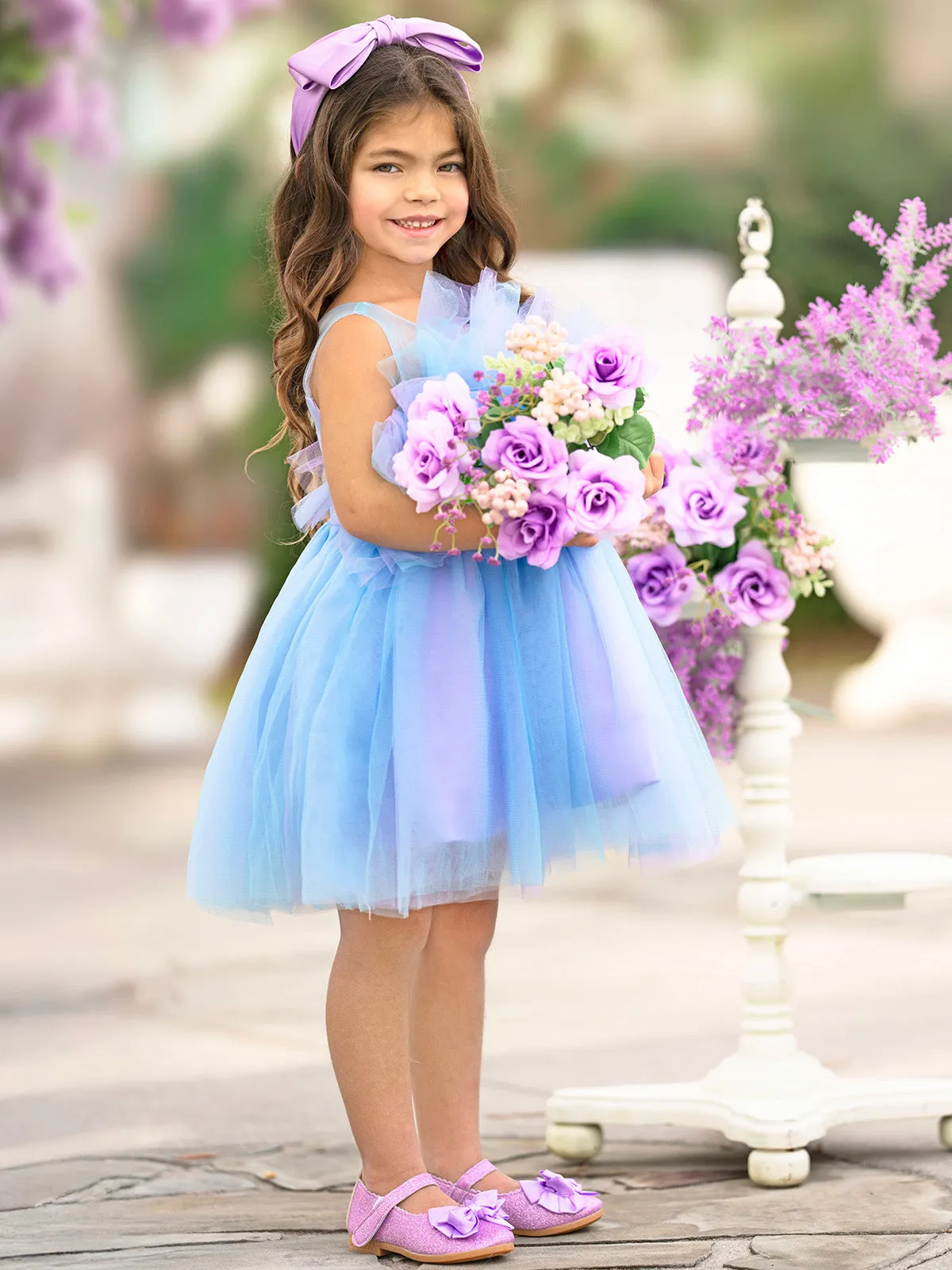 Girls Princess Flower Decorated Tutu Dress