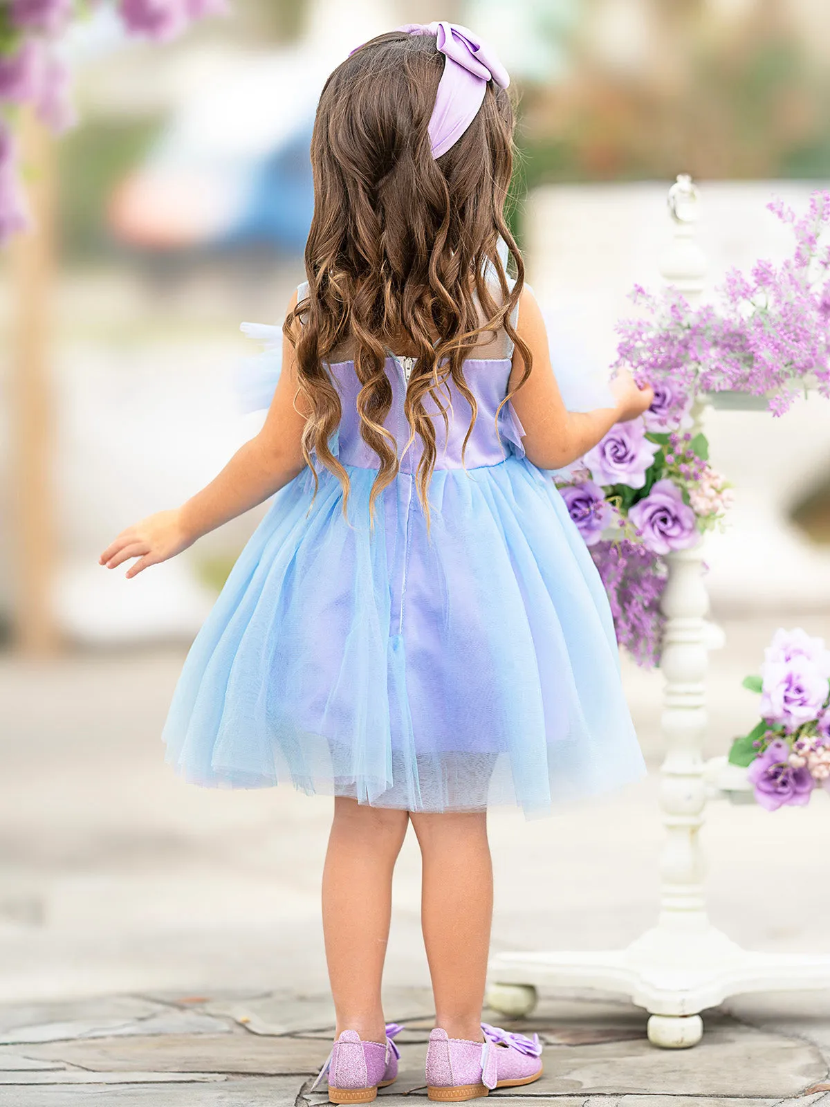 Girls Princess Flower Decorated Tutu Dress