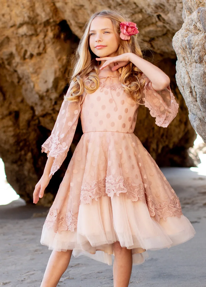 Gracyn Petticoat Dress in Desert Shell