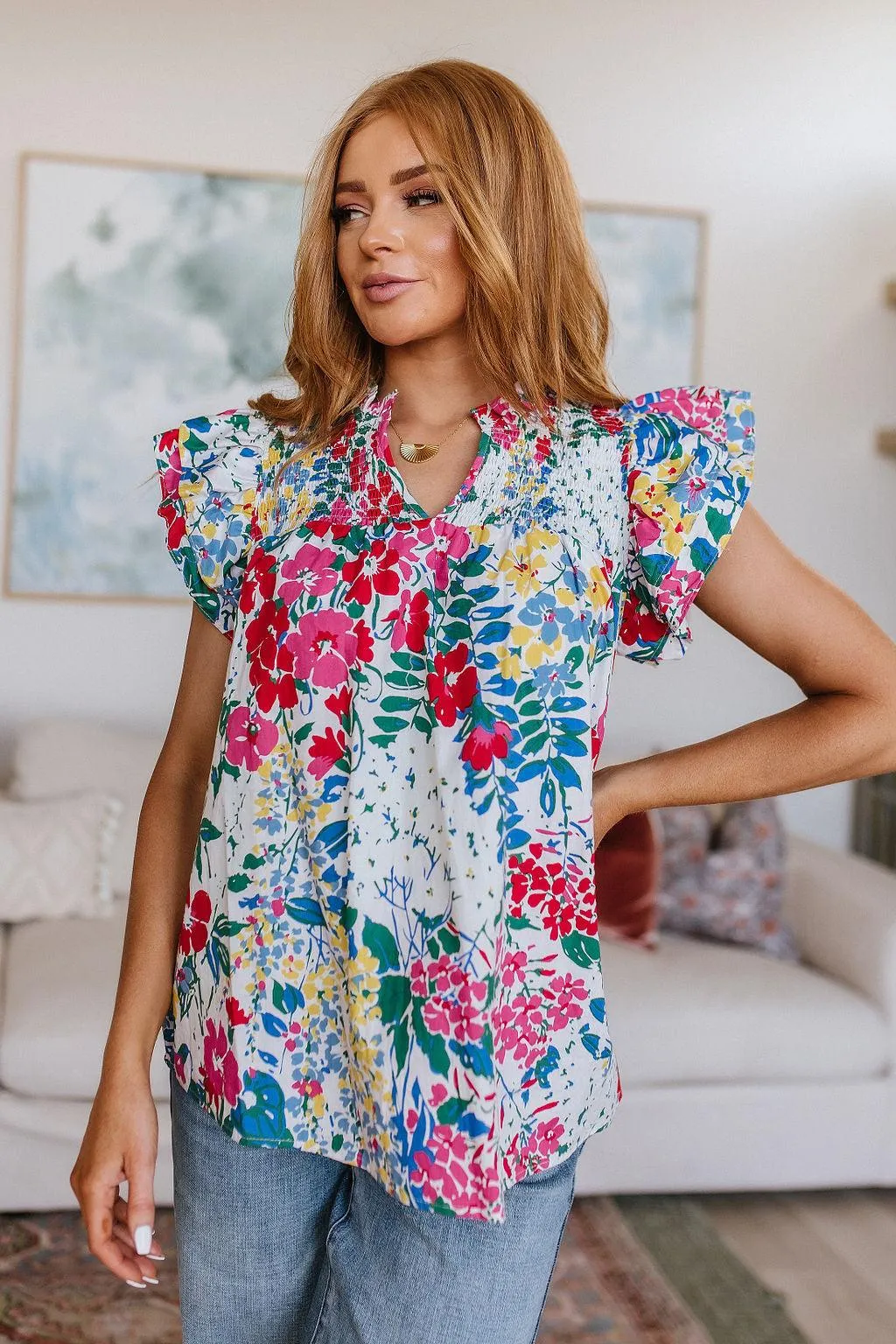 Hazel Blues® |  Floral Impressions Blouse