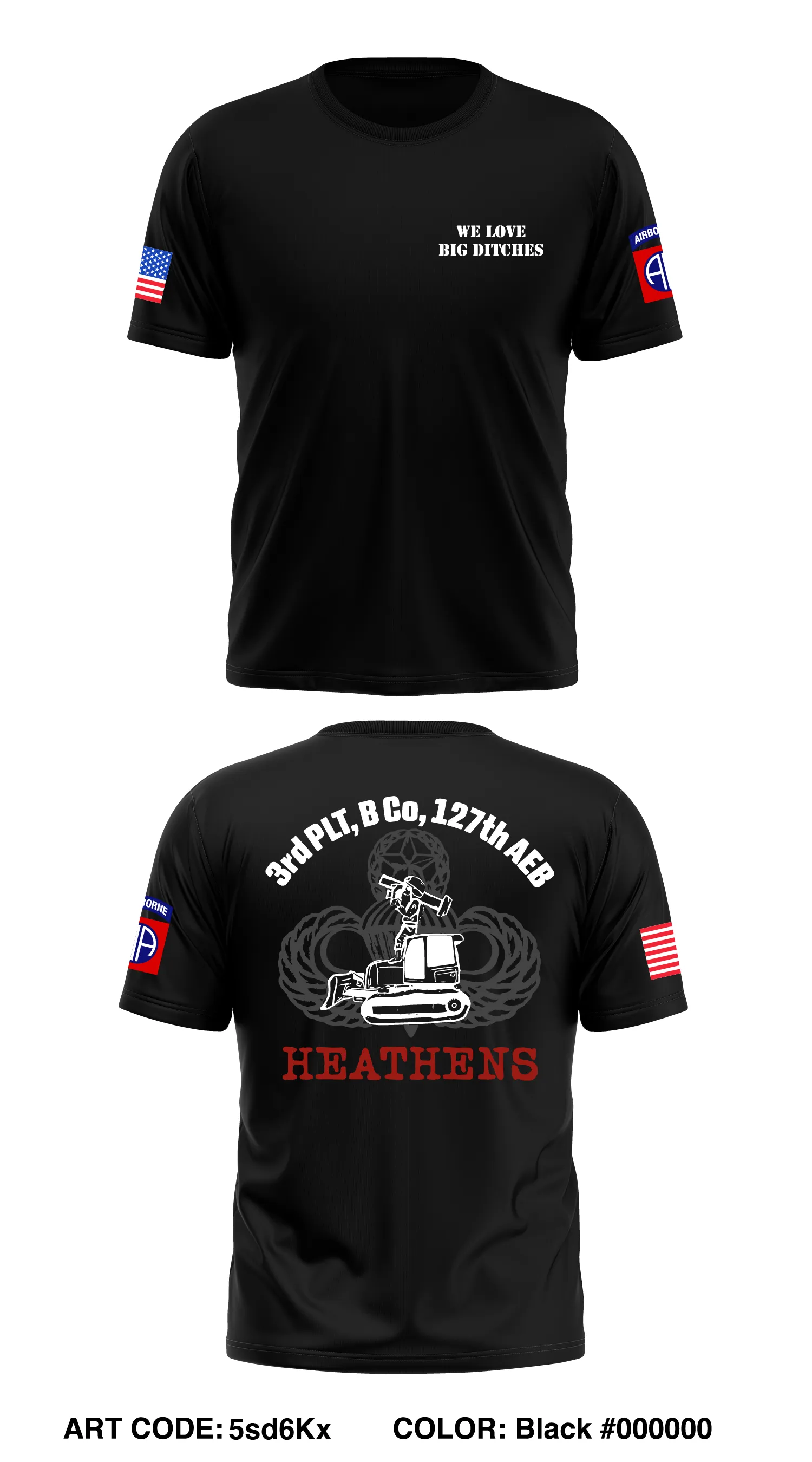 Heathens 127th AEB Core Men's SS Performance Tee - 5sd6Kx