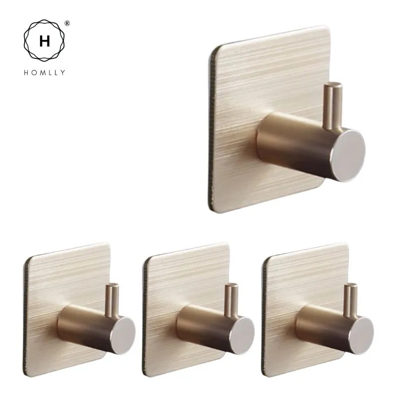 Homlly Stainless Steel Wall Hook Hangers (4pcs)