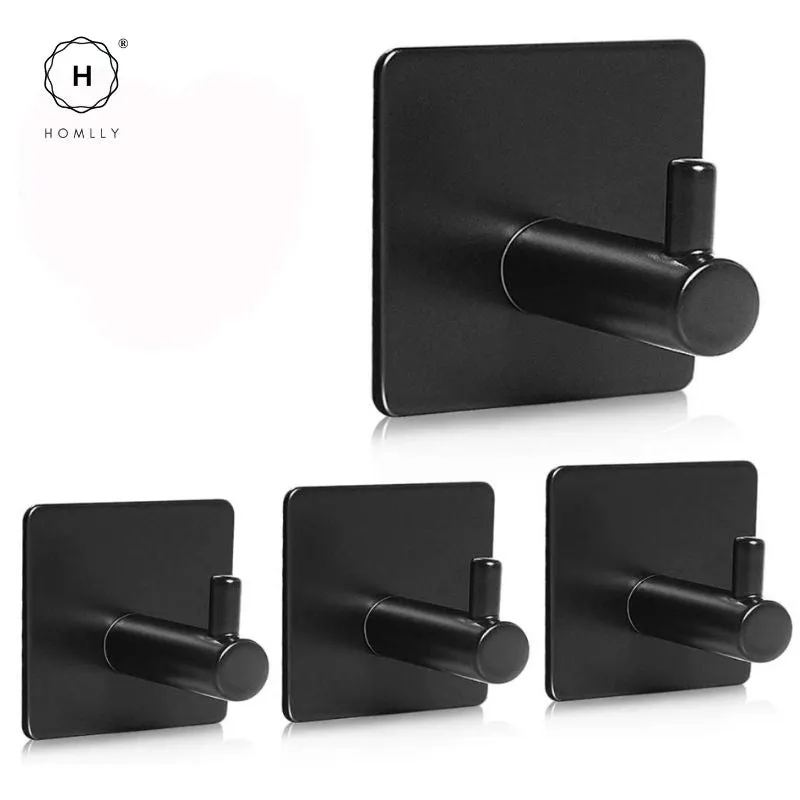 Homlly Stainless Steel Wall Hook Hangers (4pcs)