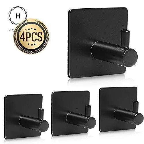 Homlly Stainless Steel Wall Hook Hangers (4pcs)