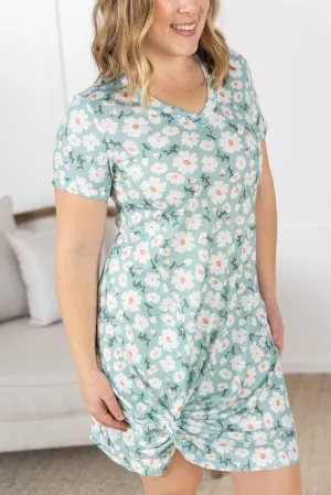 IN PRODUCTION Knot Dress - Green Floral