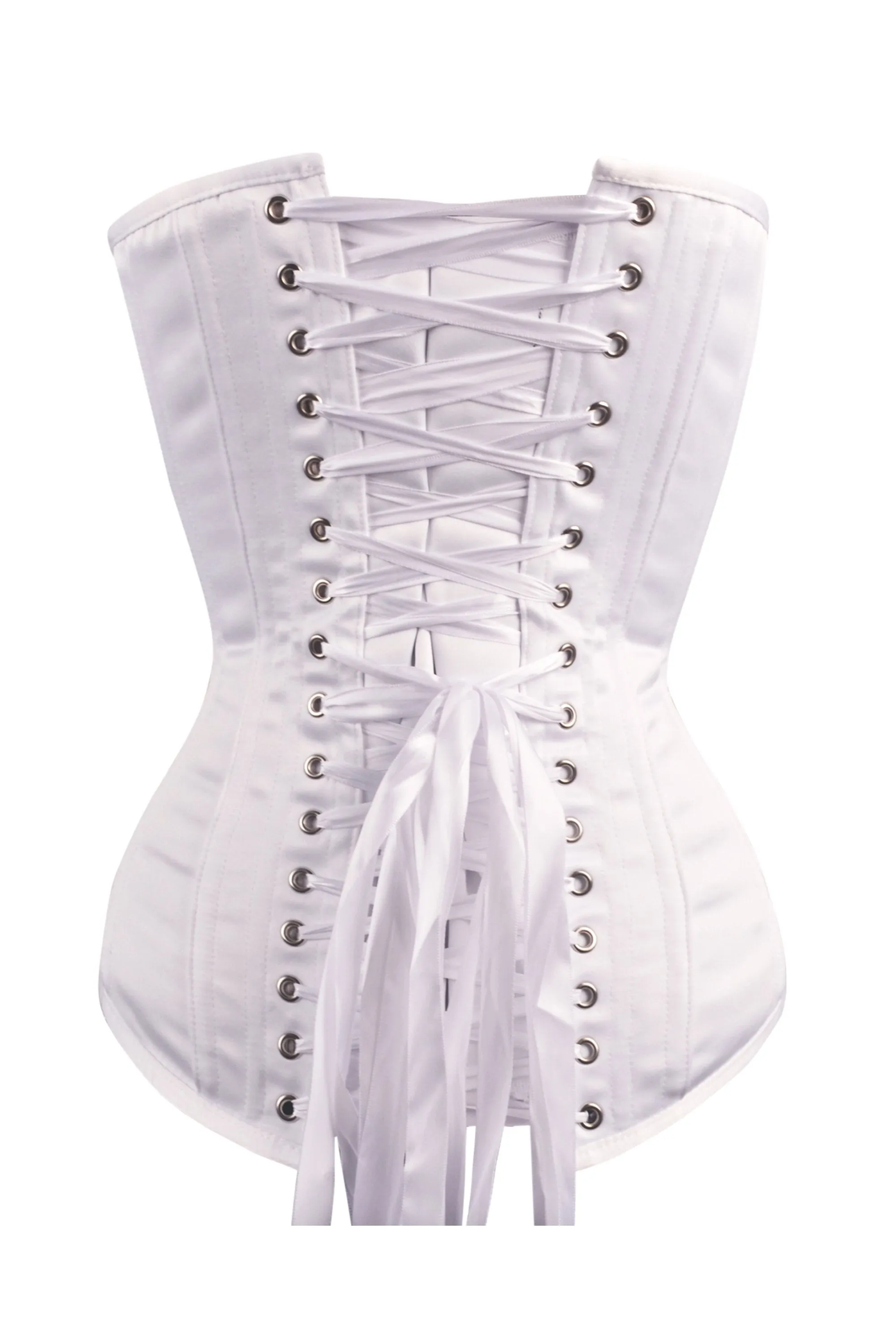 Instant Shape White Satin Overbust - Longline
