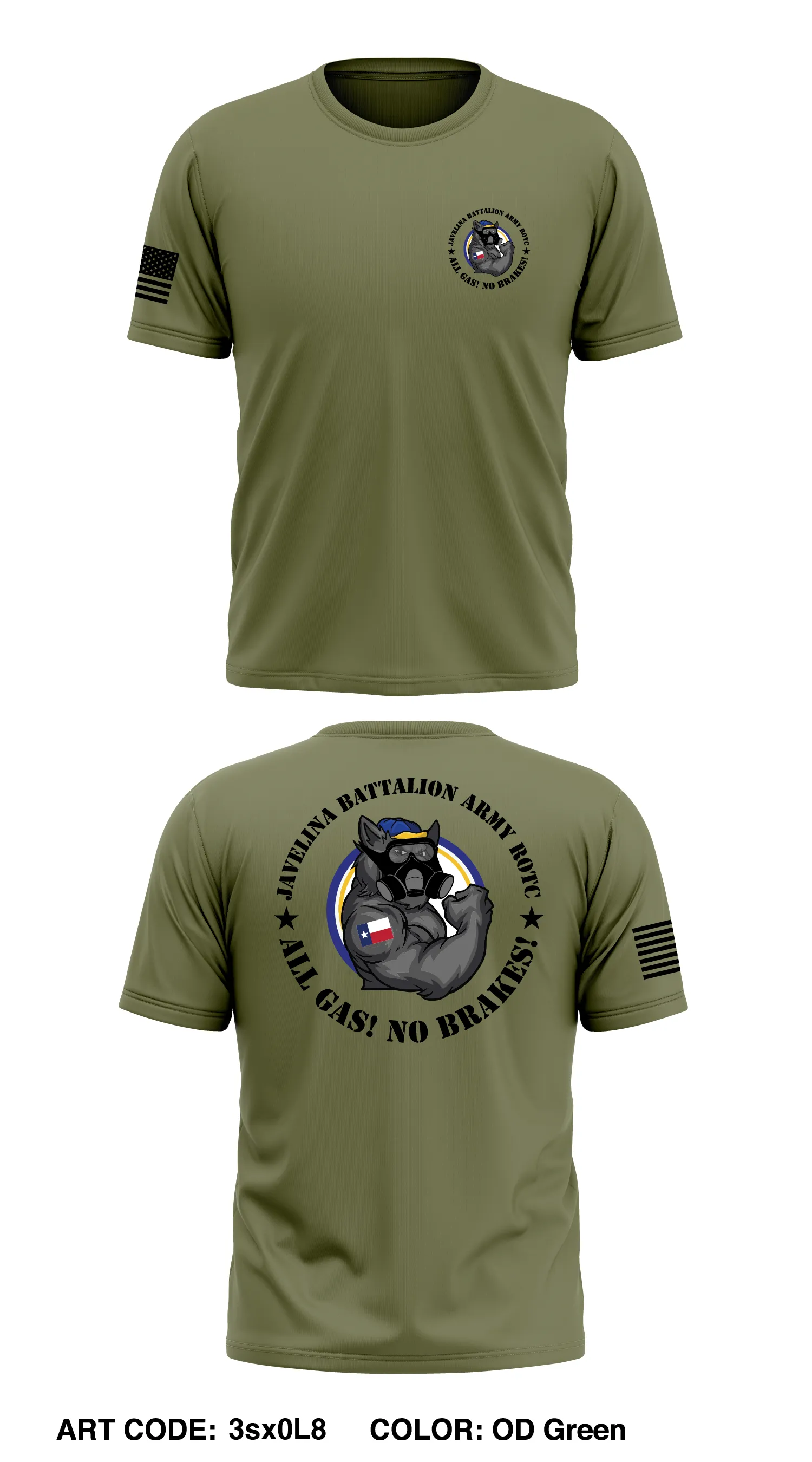 Javelina Battalion Army ROTC Store 1 Core Men's SS Performance Tee - 3sx0L8
