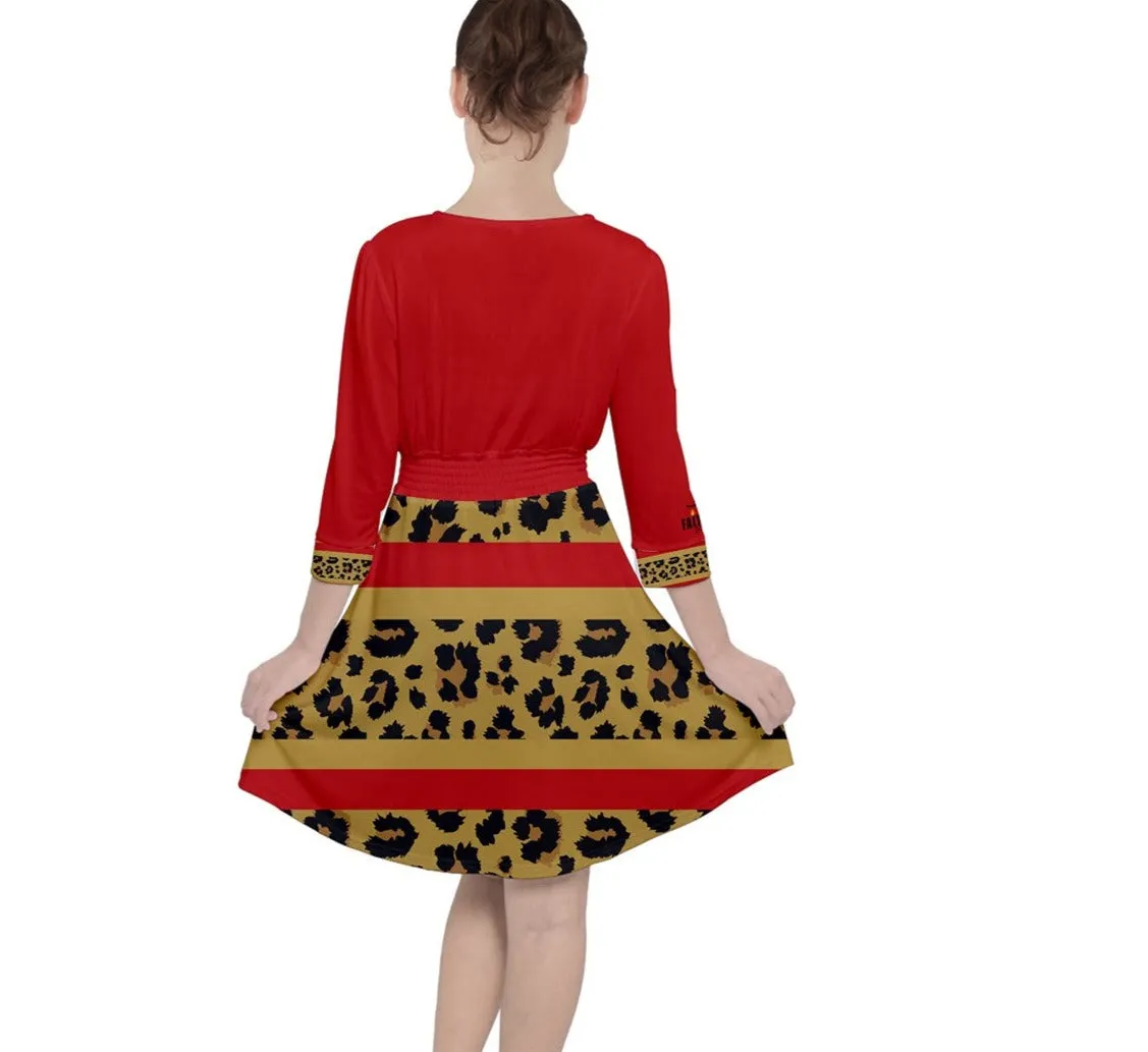 Jessica Quarter Sleeve Ruffle Waist Dress