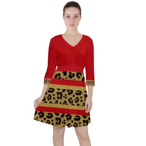 Jessica Quarter Sleeve Ruffle Waist Dress