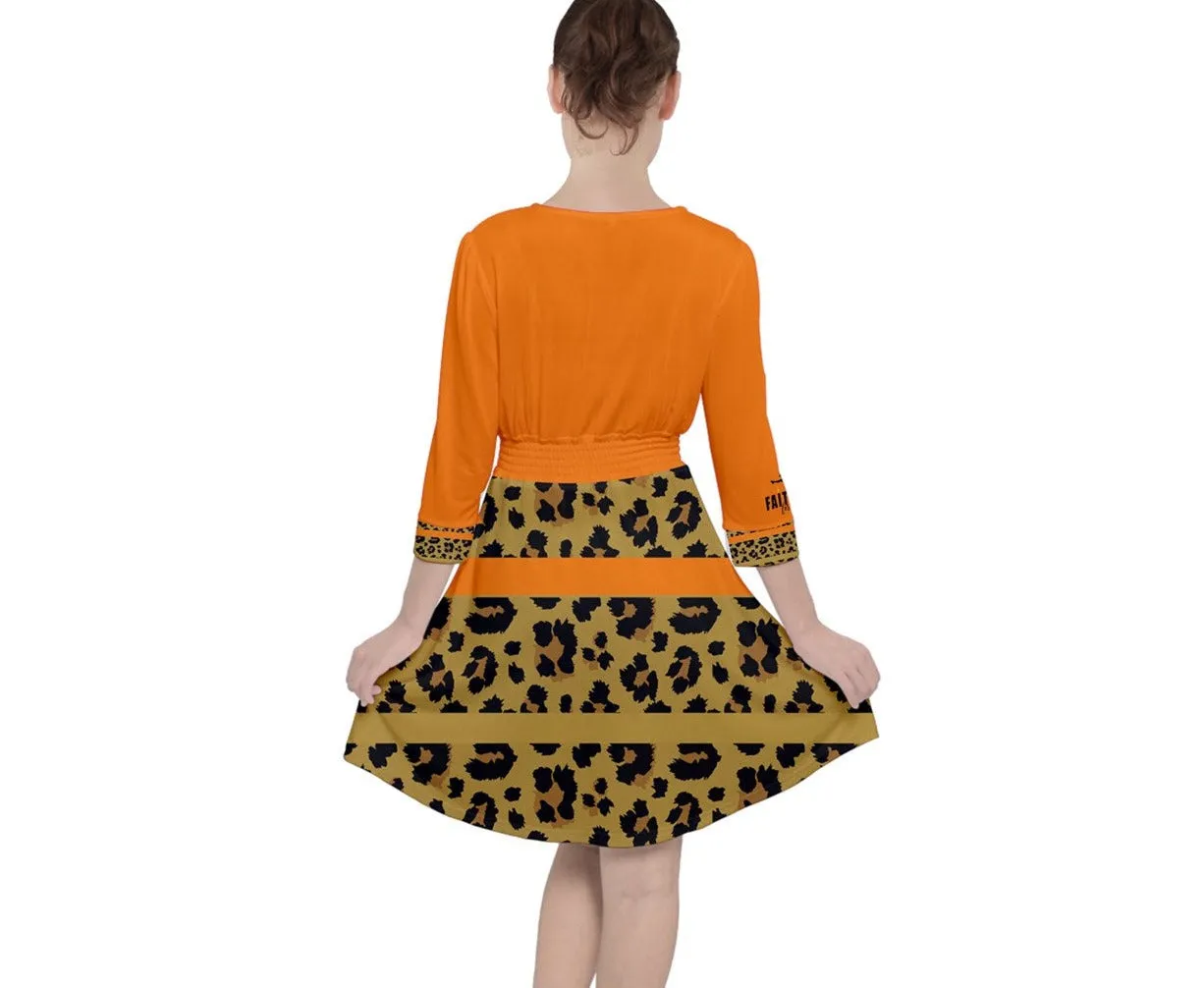 Jessica Quarter Sleeve Ruffle Waist Dress