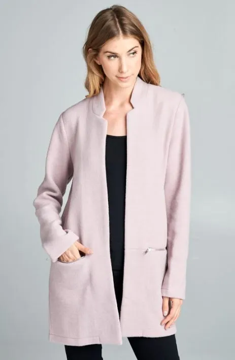 Kate Collarless Long Jacket