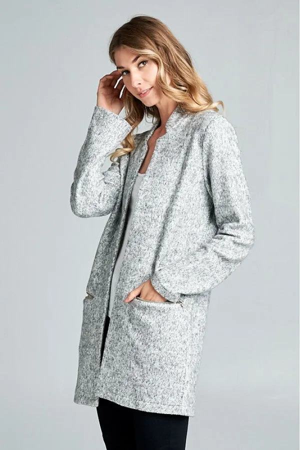 Kate Collarless Long Jacket