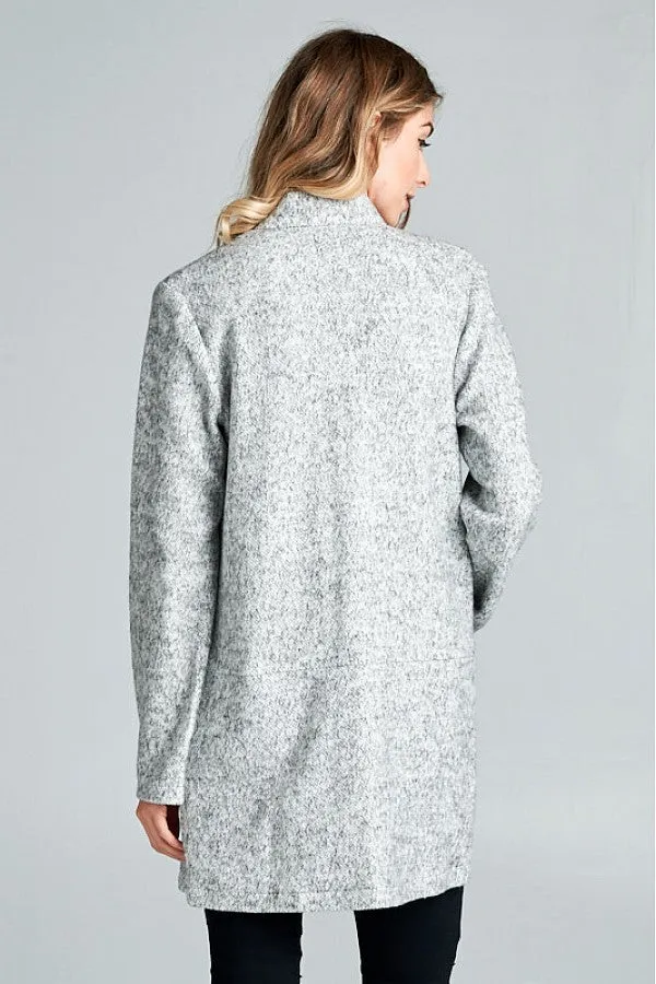 Kate Collarless Long Jacket