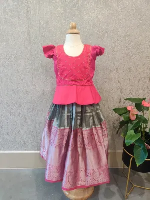 Kids Pavada | kids Pattu Langa | Girl Pavada | Baby Girl Dress | Indian Kids Girl Dress | Indian girls Dress [2-4 Years]