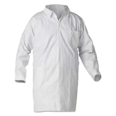 Kimberly-Clark Professional KleenGuard A40 Liquid & Particle Protection Lab Coats, Large, No Pockets, 44443