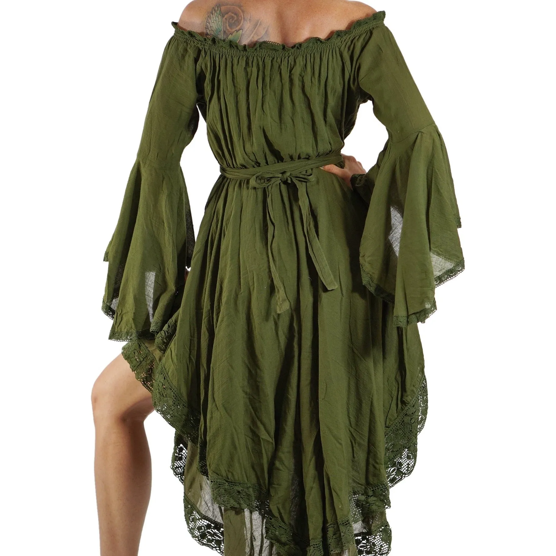 'Lace Dress' Long Sleeve - Green