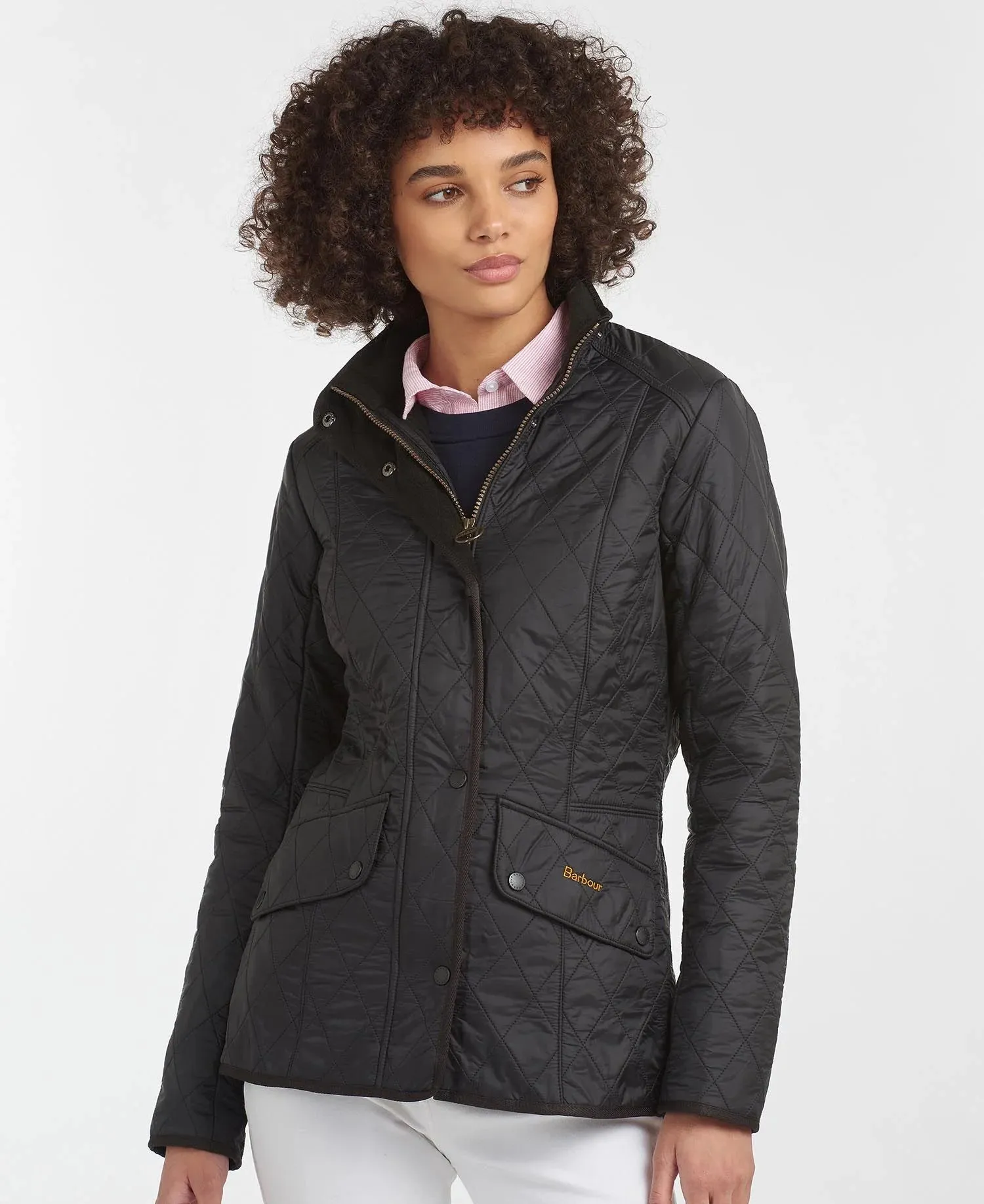 LADIES BARBOUR CALVARY POLARQUILT JACKET - BLACK