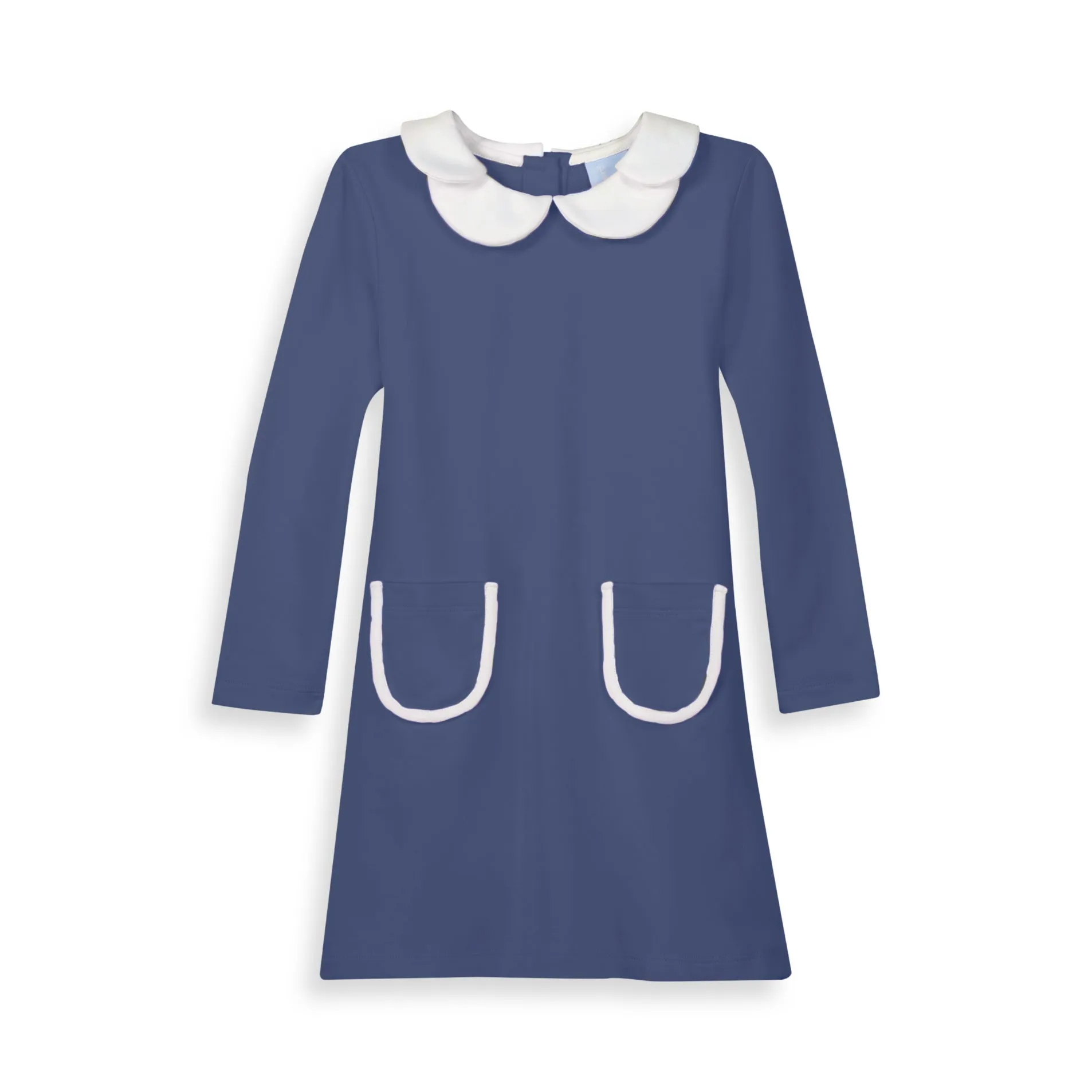 Long Sleeve Pima Petal Dress -- Steel Blue