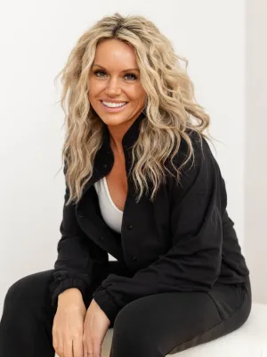 LuxeStream High Neck Fleece Snap Button Jacket
