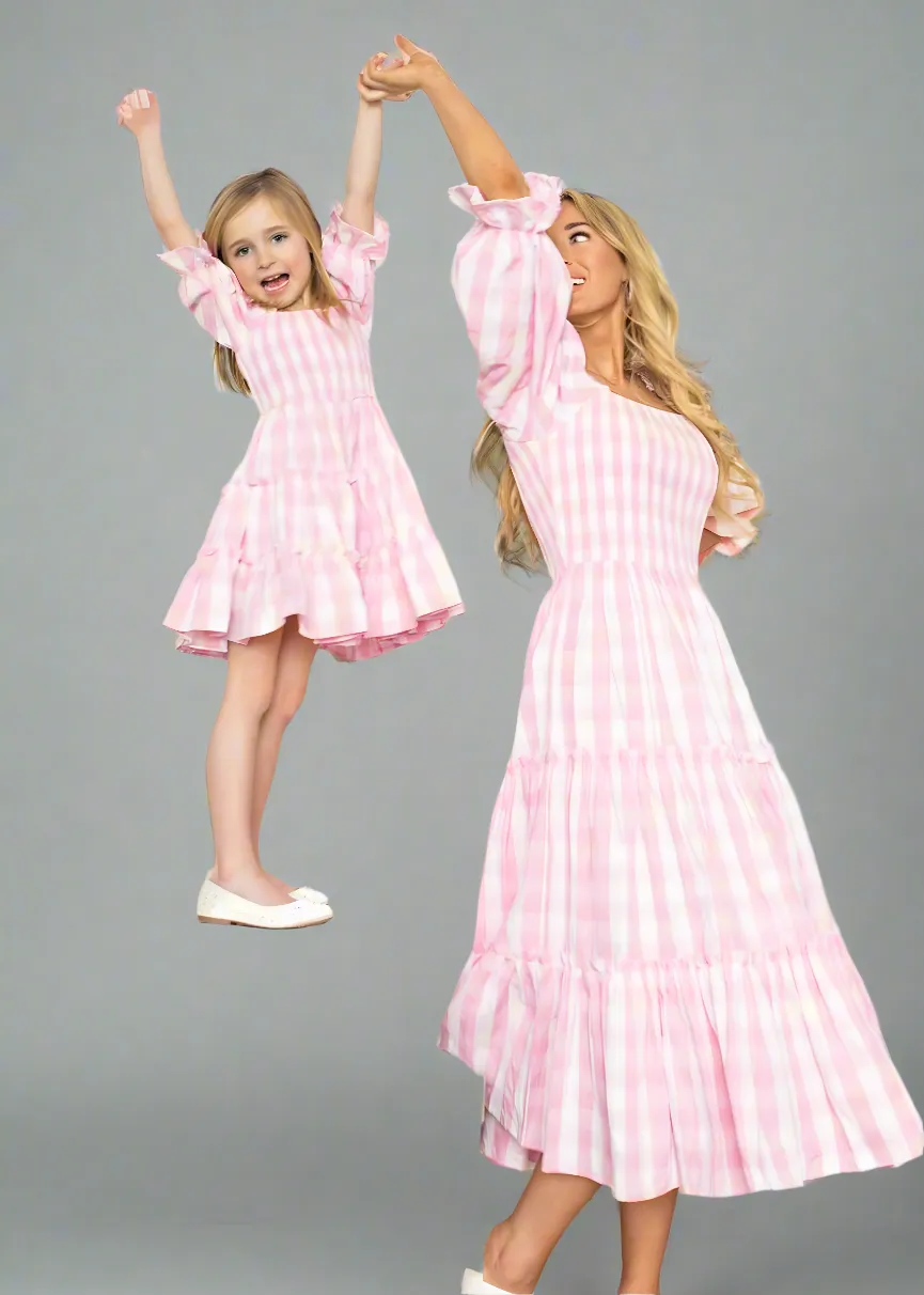 Matching Mommy & Me Tiered Smocked Dresses – Elegant Puff Sleeve Dress Set