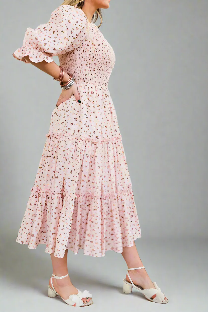 Matching Mommy & Me Tiered Smocked Dresses – Elegant Puff Sleeve Dress Set