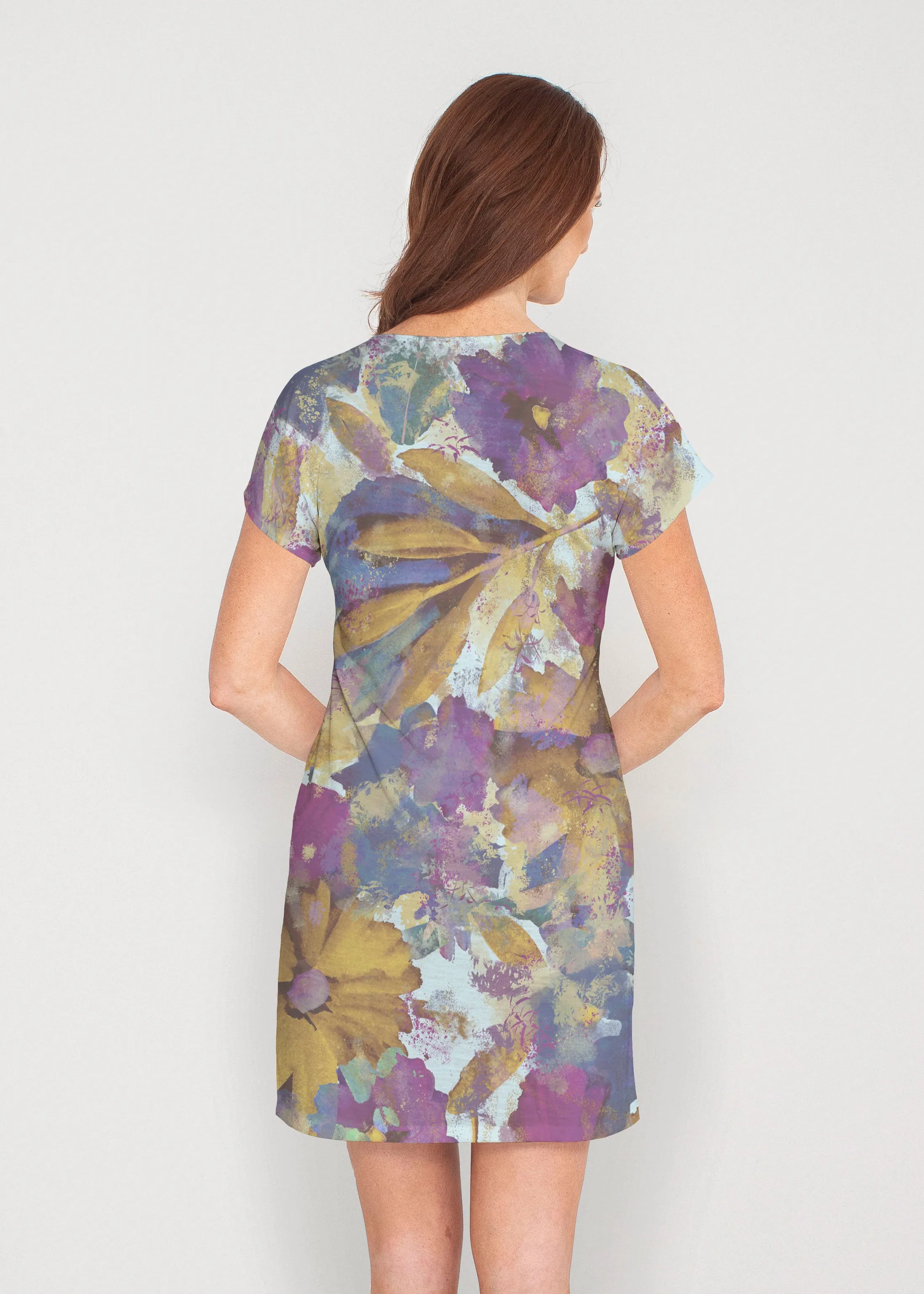 Maya (17266) ~ French Terry Short Sleeve Crew Dress