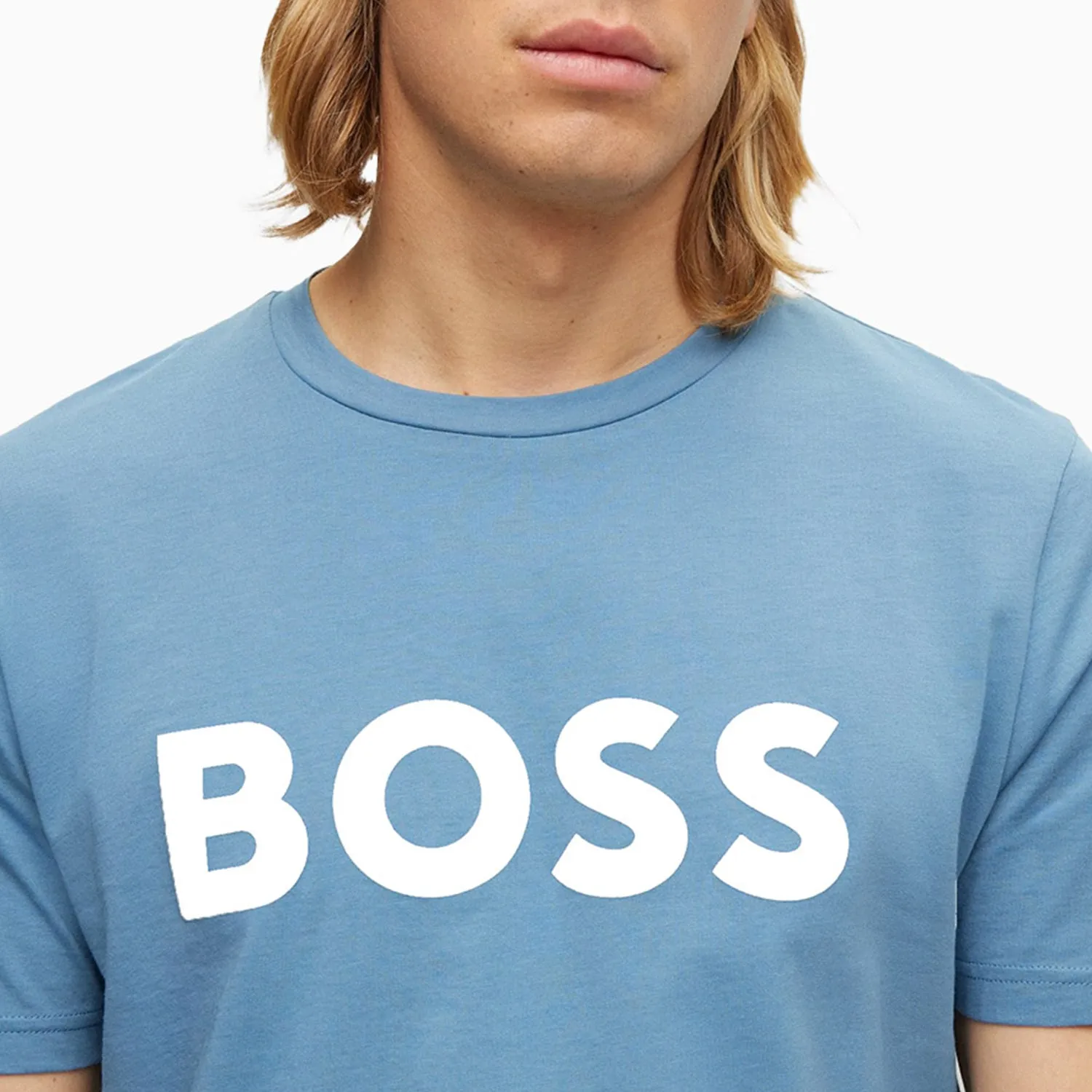 Men's Cotton Jersey T-Shirt  With Rubber Print Logo