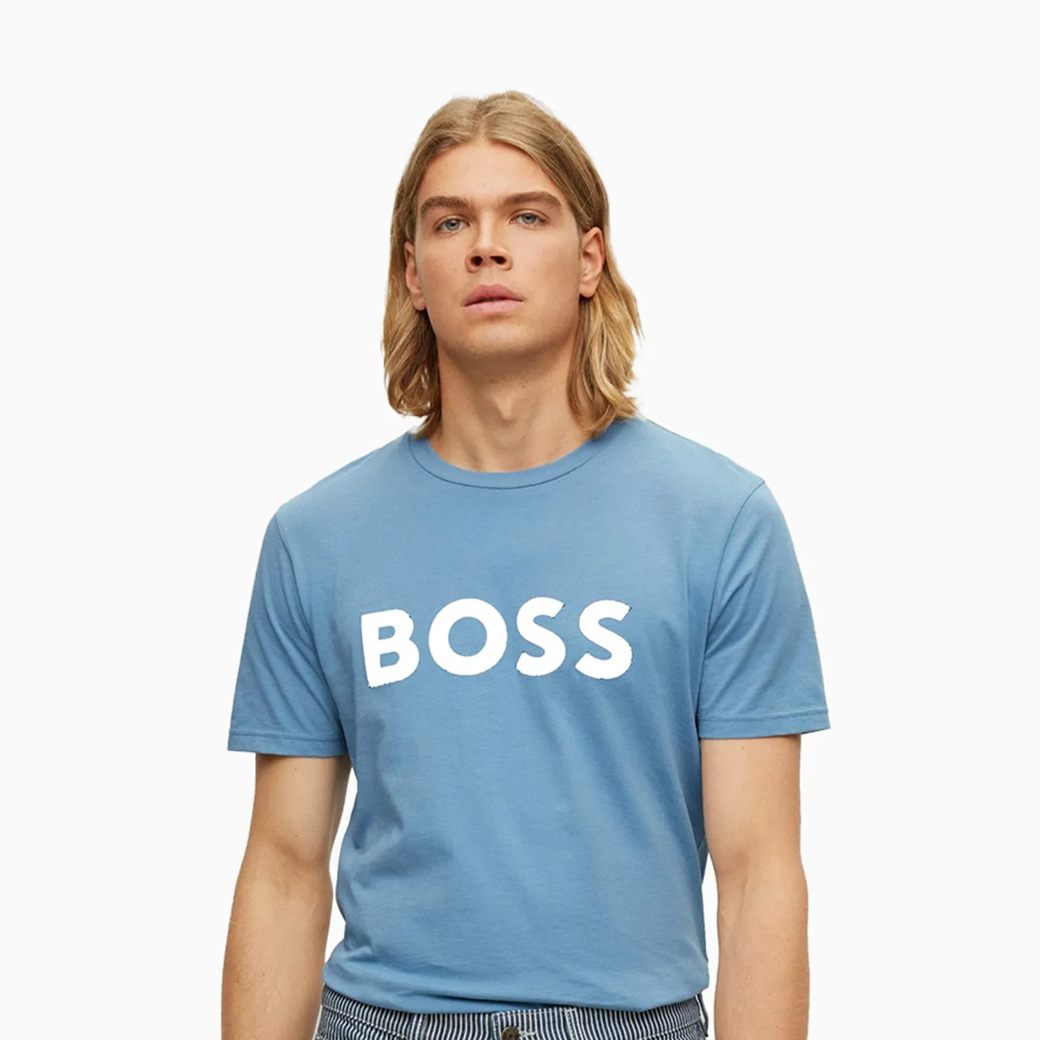 Men's Cotton Jersey T-Shirt  With Rubber Print Logo