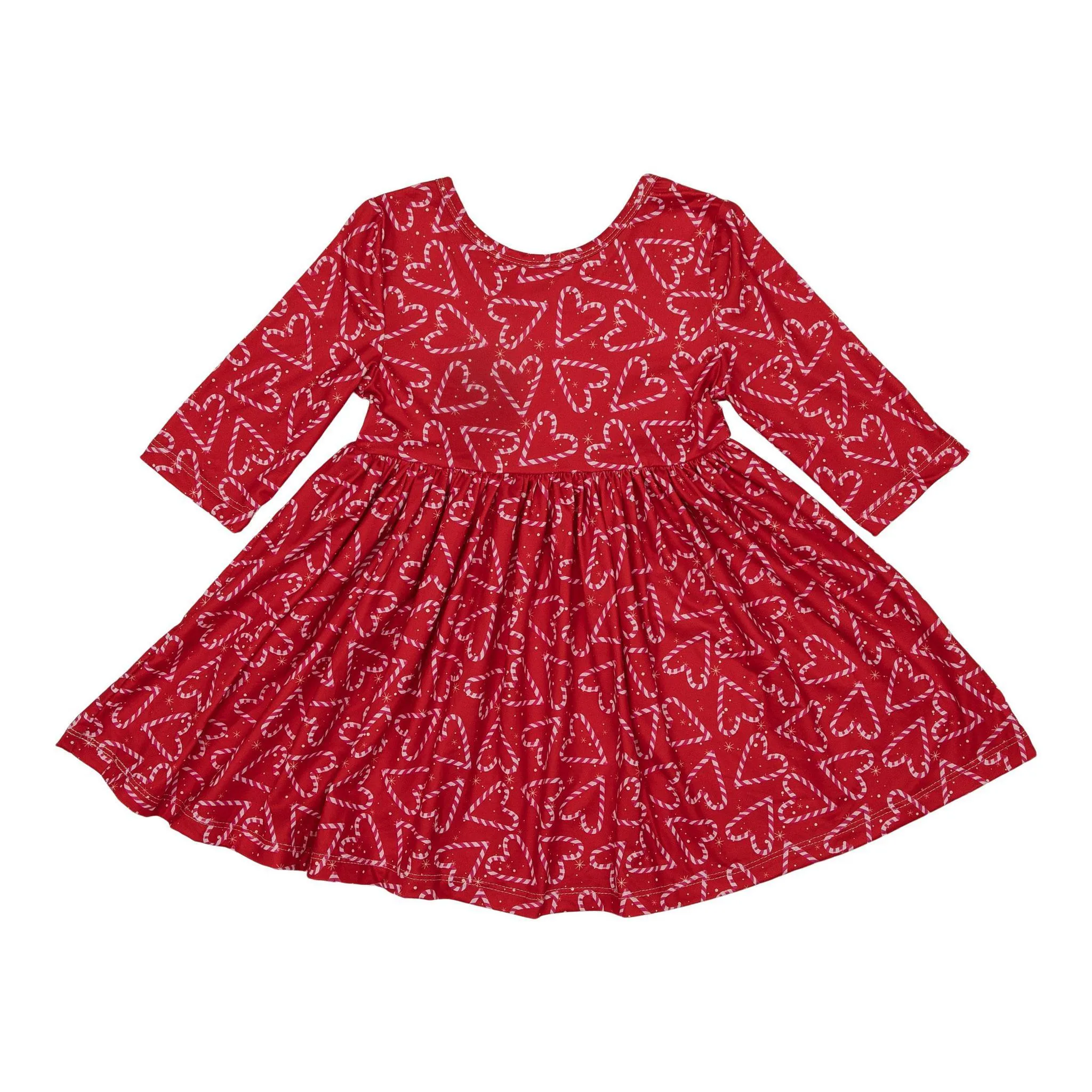 Mila & Rose Candy Cane Cutie 3/4 Sleeve Twirl Dress