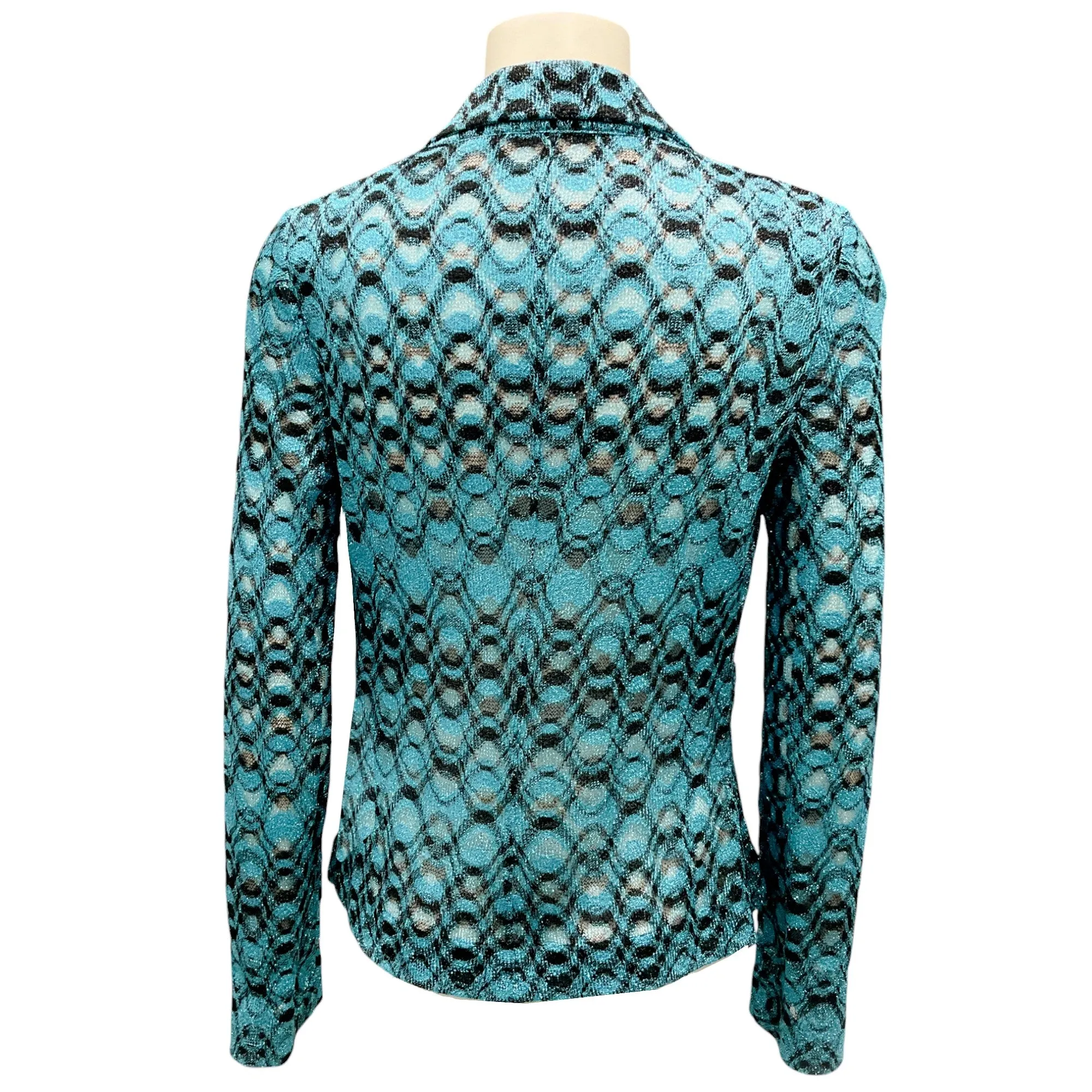 Missoni Turquoise / Black Metallic Knit Jacket
