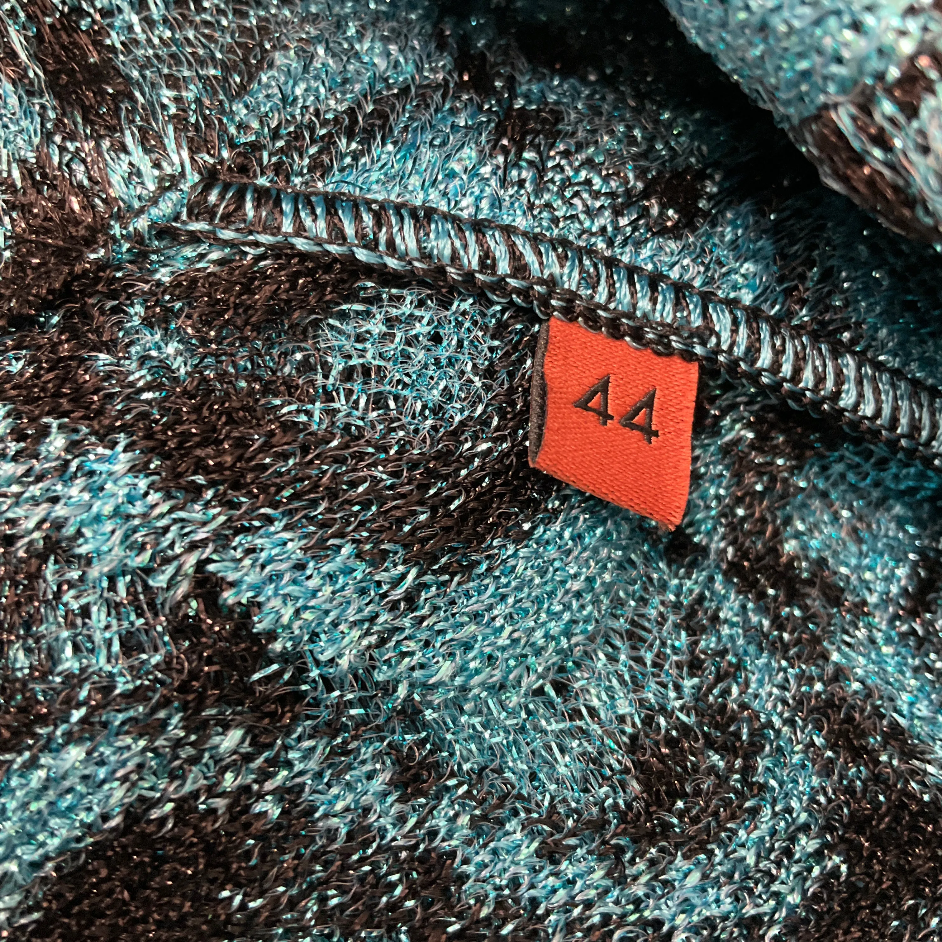 Missoni Turquoise / Black Metallic Knit Jacket