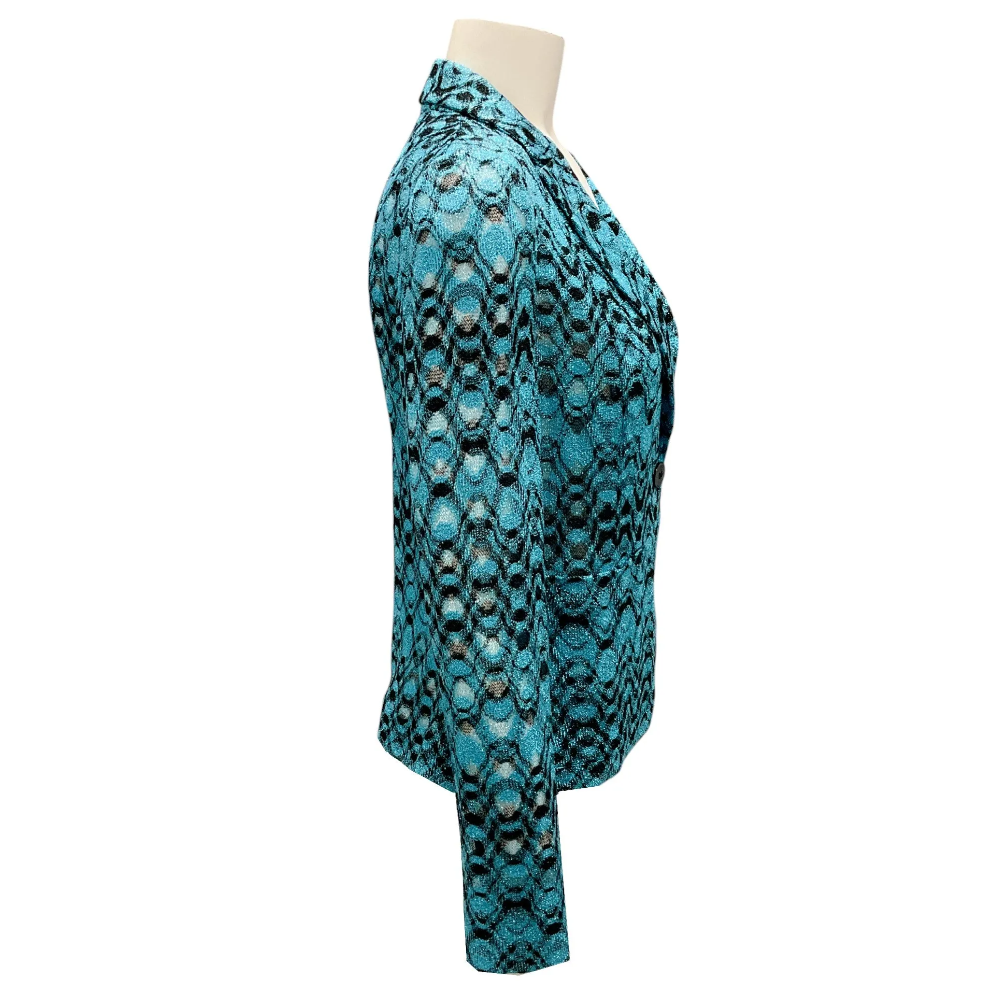 Missoni Turquoise / Black Metallic Knit Jacket
