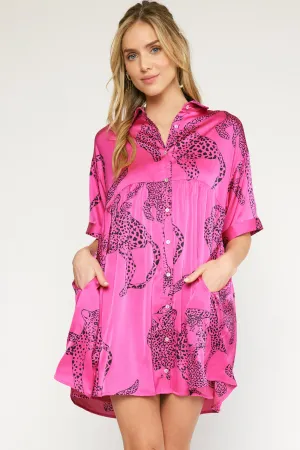 On The Prowl Dress in Hot Pink