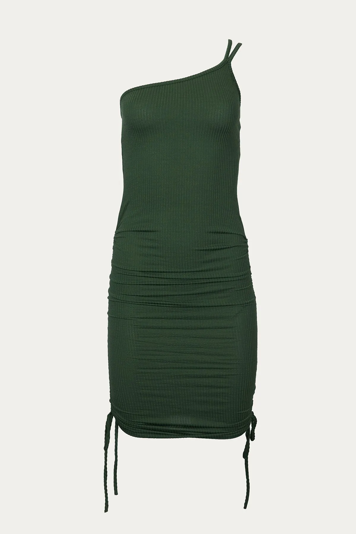 ONE SHOULDER RIB DRESS