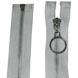 Open Ended Zip With Metal Teeth, Ring Pull And Slider 21" (53cm)