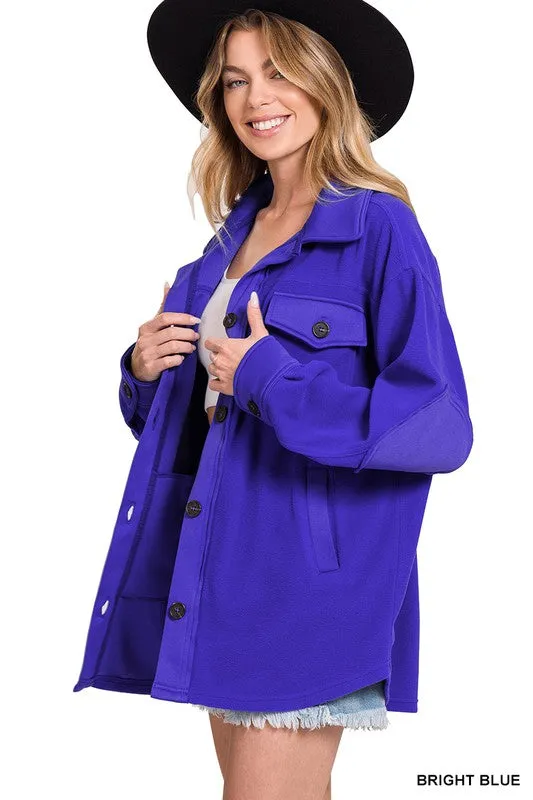 Oversized Fleece Blue Jacket