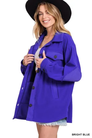 Oversized Fleece Blue Jacket