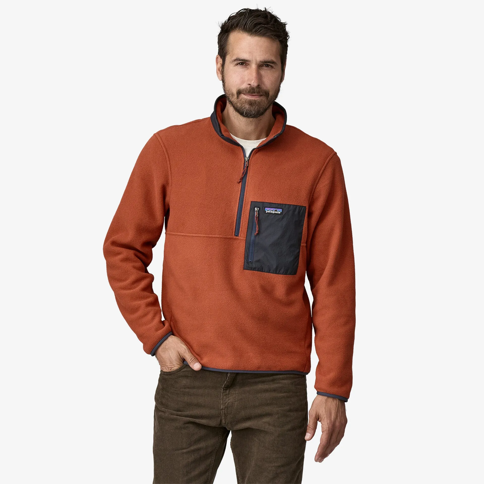 PATAGONIA MICRODINI 1/2 ZIP PULLOVER - BURNISHED RED