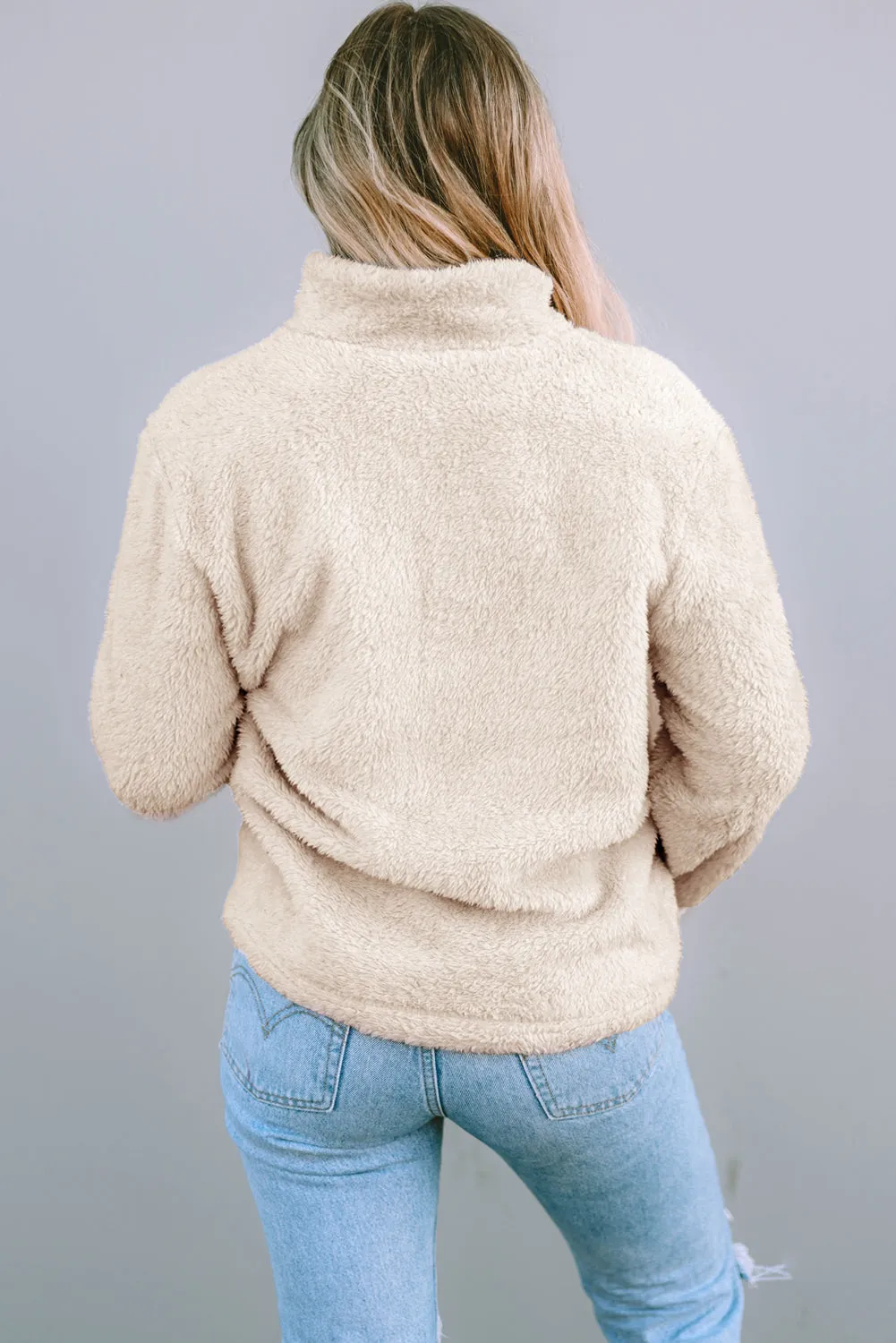 Patched Zipped Fleece Jacket