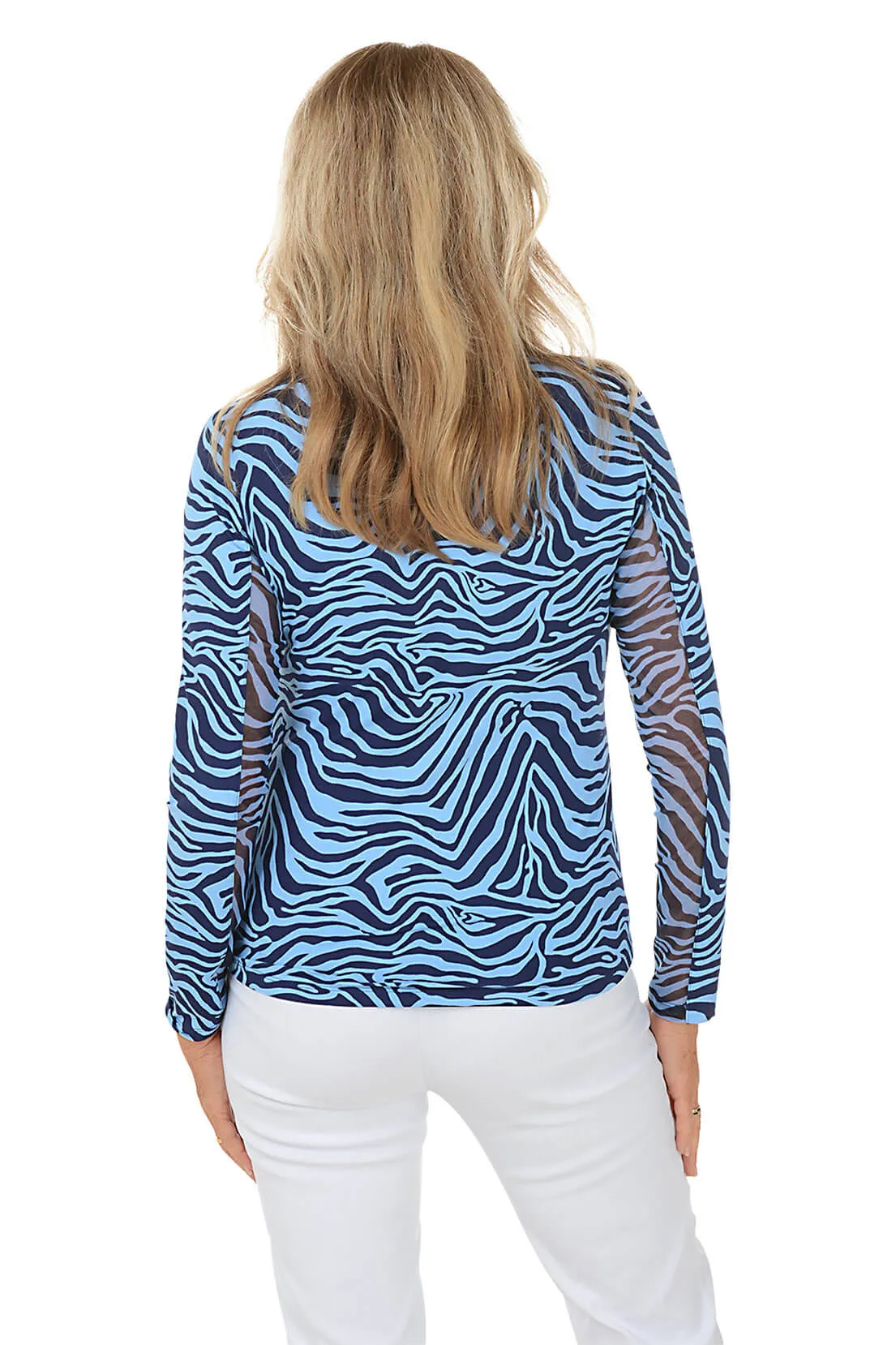Periwinkle Cecilia Zebra UPF50  Sun Shirt