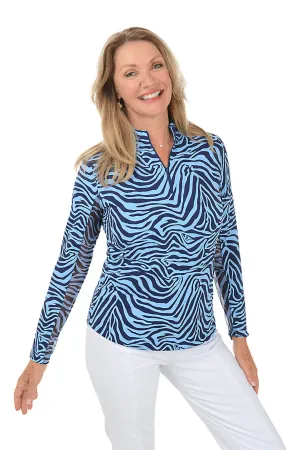 Periwinkle Cecilia Zebra UPF50  Sun Shirt