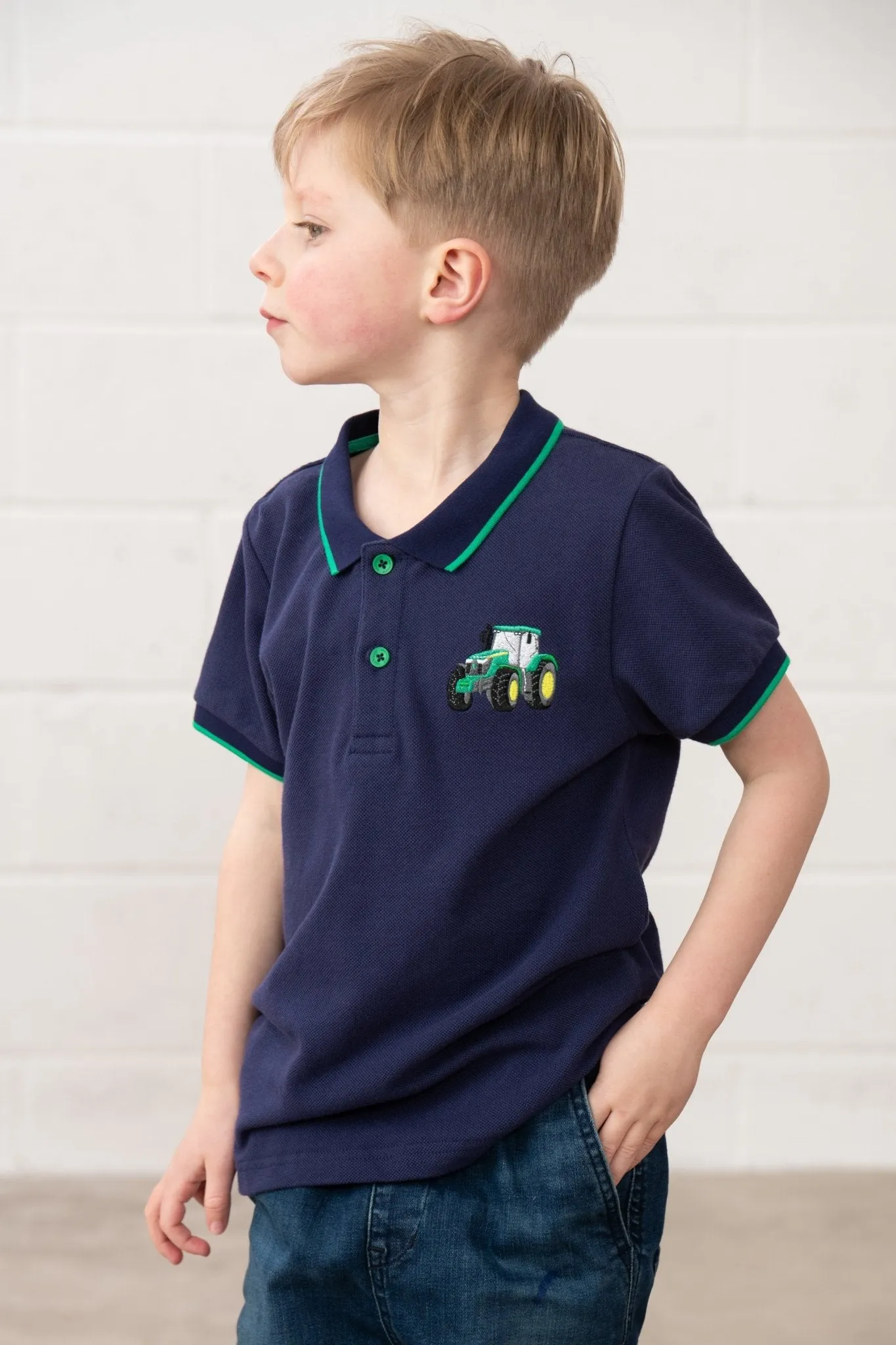 Pier Short Sleeve Polo Shirt - Green Tractor