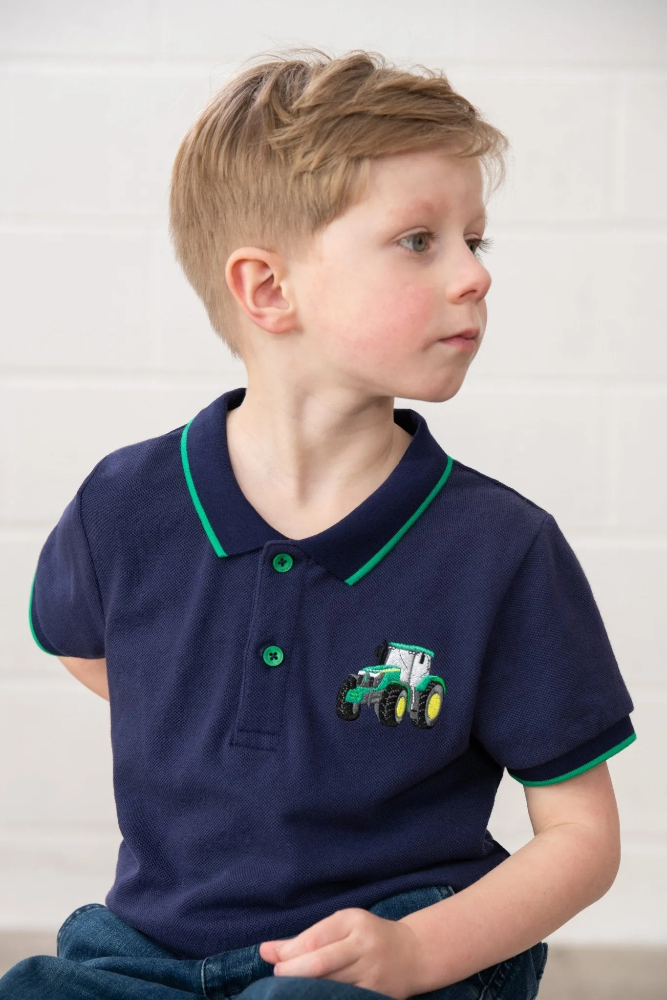 Pier Short Sleeve Polo Shirt - Green Tractor