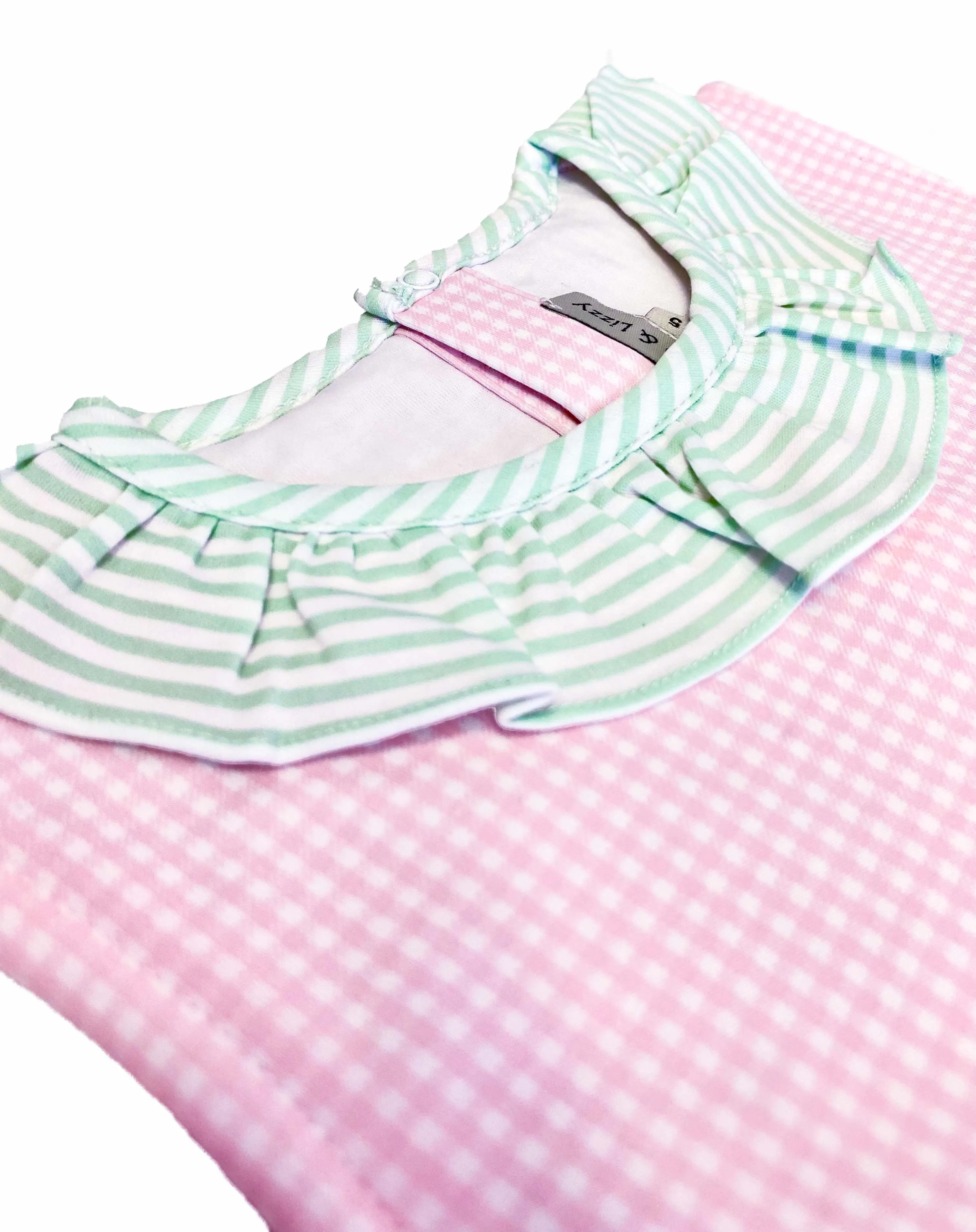 Pink Checks A Line Girl's Dress - Perfect for Monograming