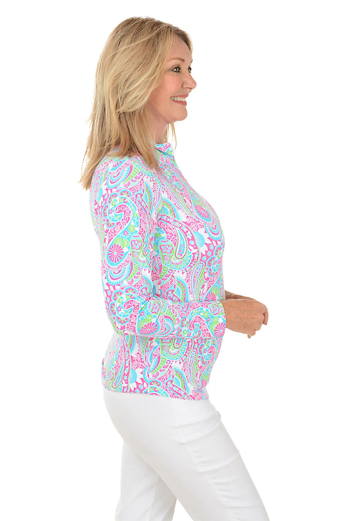 Pink Gloria Paisley UPF50  Sun Shirt