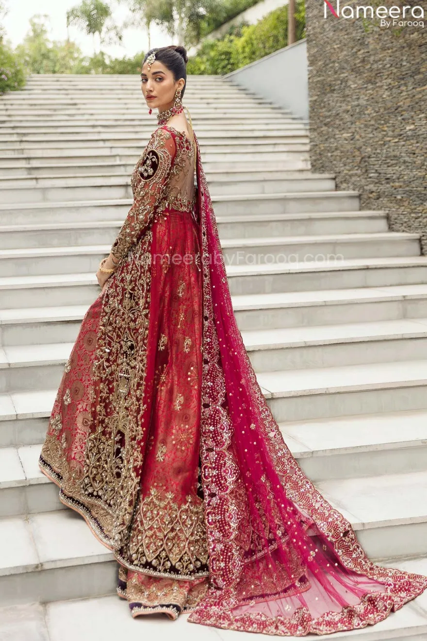 Pink Pakistani Bridal Lehenga for Wedding Wear #BN977