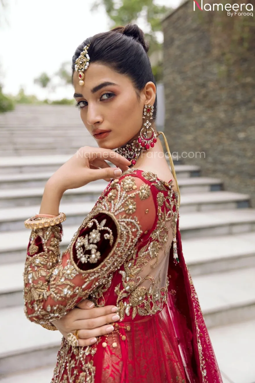Pink Pakistani Bridal Lehenga for Wedding Wear #BN977