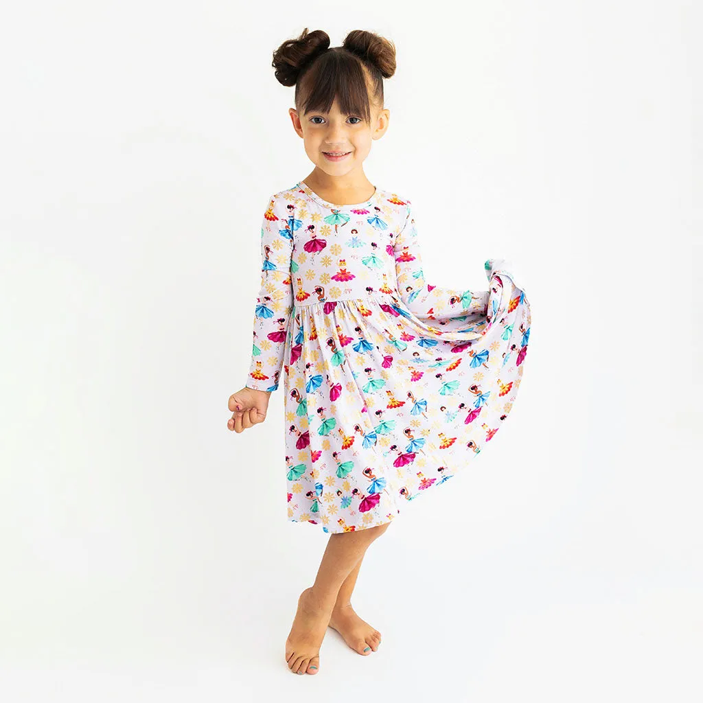 Posh Peanut Adalyn L/S Basic Twirl Dress