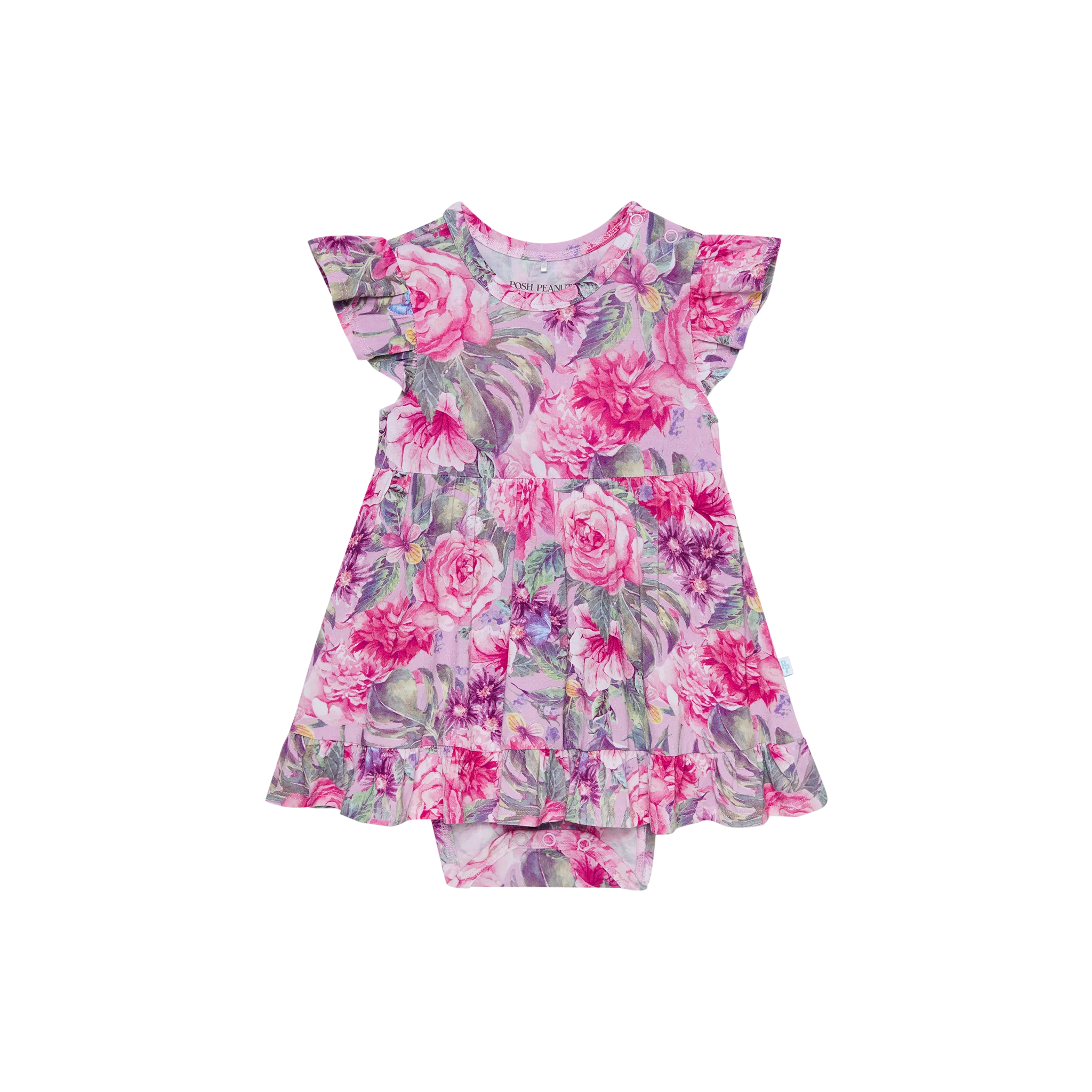 Posh Peanut |  Ellery - Ruffled Twirl Bodysuit Dress